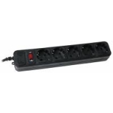 Мережевий фільтр  3,0м  5 розеток  Maxxter  black