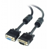 Кабель подовжувач монітора HD15M/HD15F  1,8м  Cablexpert  з 2ма ферітами, чорний