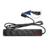 Мережевий фільтр  2,0м  5 розеток  LogicPower  black  з роз'ємом для ДБЖ