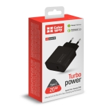 Зарядний пристрій ColorWay  1USB-Type-C  3A (20W)  V2  чорний