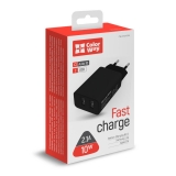 Зарядний пристрій ColorWay  2USB  AUTO ID 2.1A (10W)  чорний