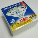 Папір для нотаток  85*85*400  CRYSTAL  клеений білий