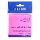 Папір самоклеючий  76*76  Economix  неоновий малиновий
