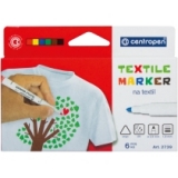 Фломастери  6 кольорів Centropen TEXTILE