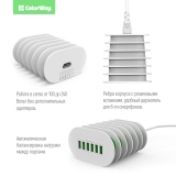 Зарядний пристрій ColorWay  6USB  7.0A  білий