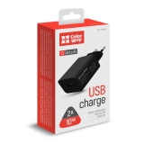 Зарядний пристрій ColorWay  1USB  AUTO ID 2A (10W)  чорний