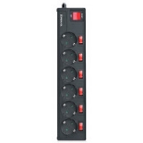 Мережевий фільтр  3,0м  6 розеток  REAL-EL  black